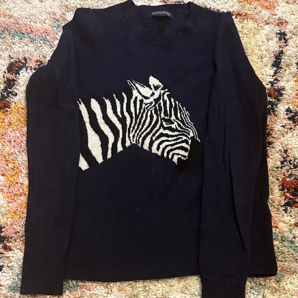 Banana Republic Black and White Zebra Sweater